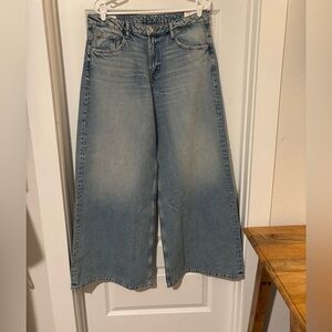 Zara Light Blue Elephant Leg  Low Ride TRF Jeans
